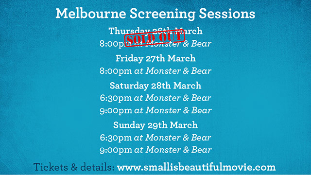 Melbourne screening small is beautiful